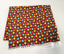 Joann Brown w Colorful Polka Dot Cotton Fabric 44.5"x21.5"