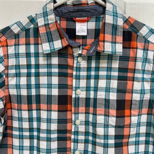 Gymboree Boys Plaid Short Sleeve Button-Up Shirt Size 10-12 Casual - Picture 4 of 6