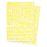 Buchstabenaufkleber 1 Zoll, 12 Blatt Selbstklebende Alphabetaufkleber, Gelb