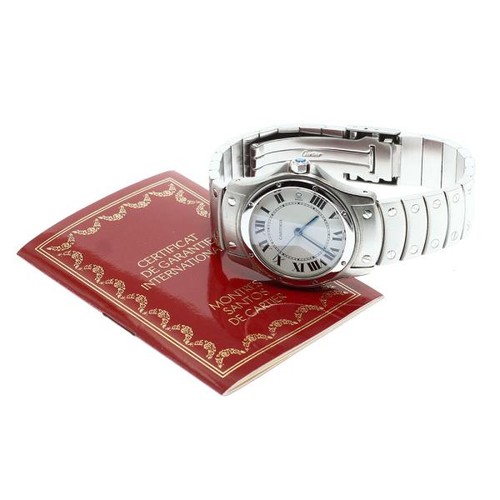 CARTIER SANTOS-DUMONT LM W20026K1 33mm SS White #C4782
