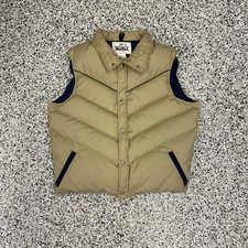 Vintage Woolrich Goose Down Puffer Vest Mens Large Beige Insulated