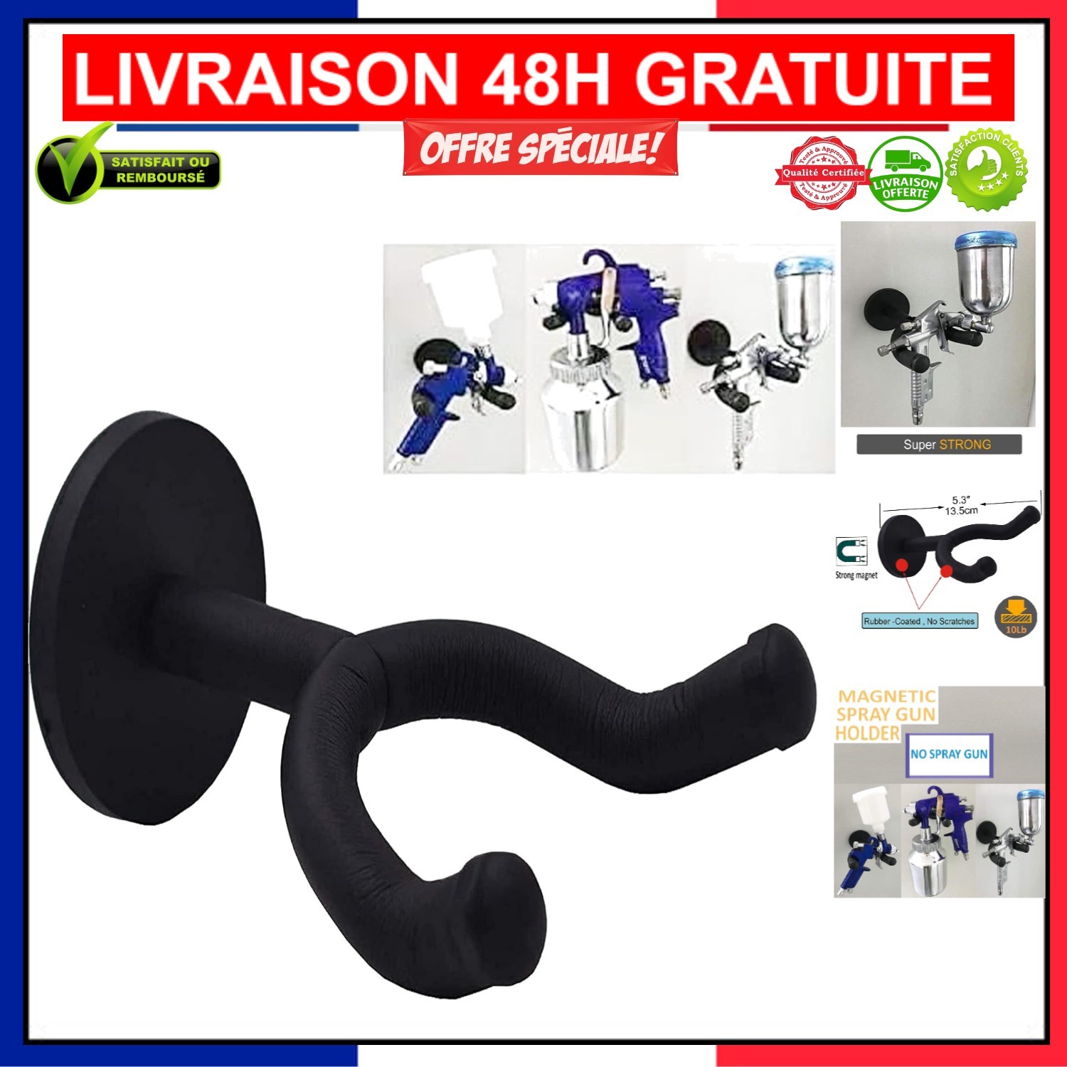 Support magnétique pistolet peinture pour éviter les coulures et chutes