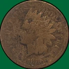 1873 Indian Head Cent Almost Good AG Coin, Damage #39603