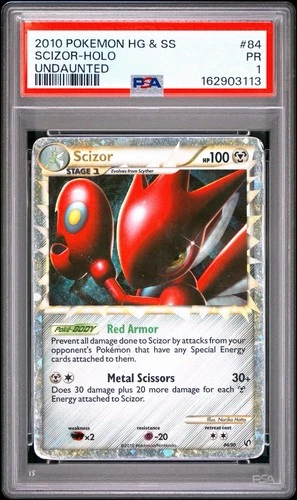 Pokemon 2010 Heartgold and Soulsilver Scizor PRIME Holo Undaunted #84 PSA 1