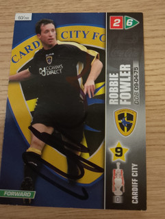 Genuine Hand Signed Robbie Fowler Cardiff City Panini Championship 2008 Card