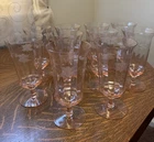 Ten (10) Tiffin Franciscan Pink Depression Glass Optic Panel Iced Tea Goblets