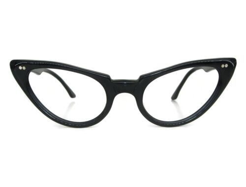 Vintage AO Cat Eye Glasses Eyeglasses Sunglasses Beautiful Black 48-20