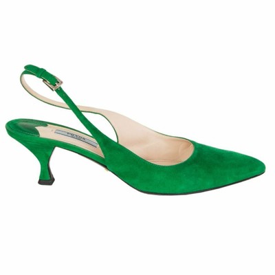 green slingback heels