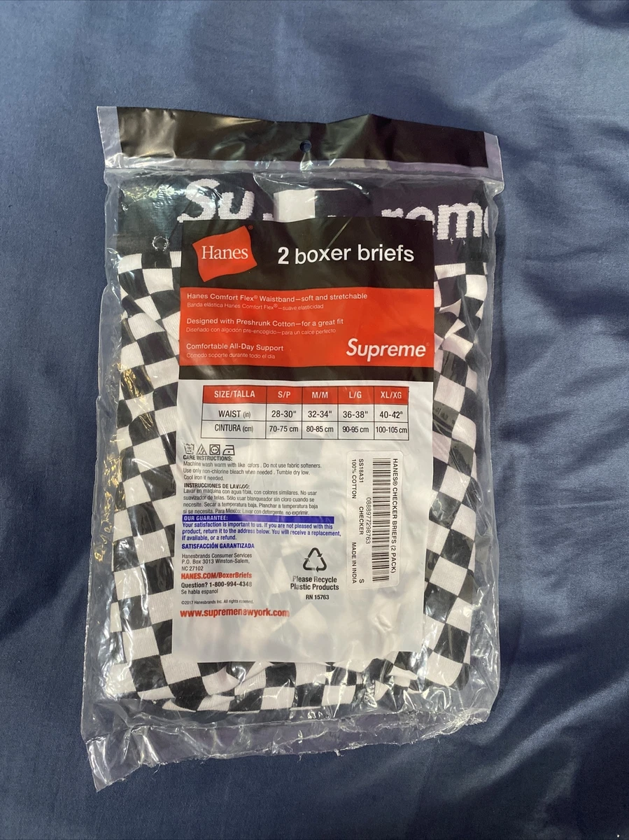 supreme hanes boxer briefs checkered 2 pack SS18 eBay