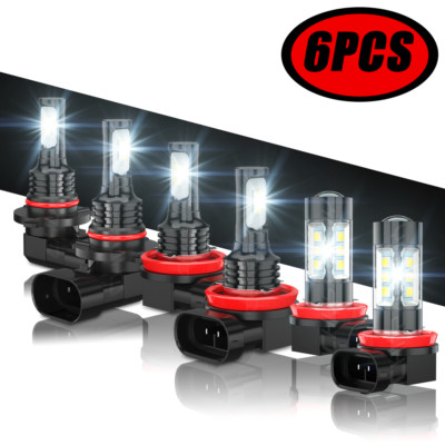 For Saturn Vue 2008-2010 6x 6000K LED Headlight High/Low Beam + Fog Light Bulbs
