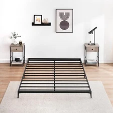 6 Inch Heavy Duty Queen Size Metal Platform Bed Frame with Sturdy Support Slats