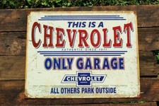 Chevrolet Only Garage Tin Metal Sign - General Motors - Since 1911 Chevy Bowtie