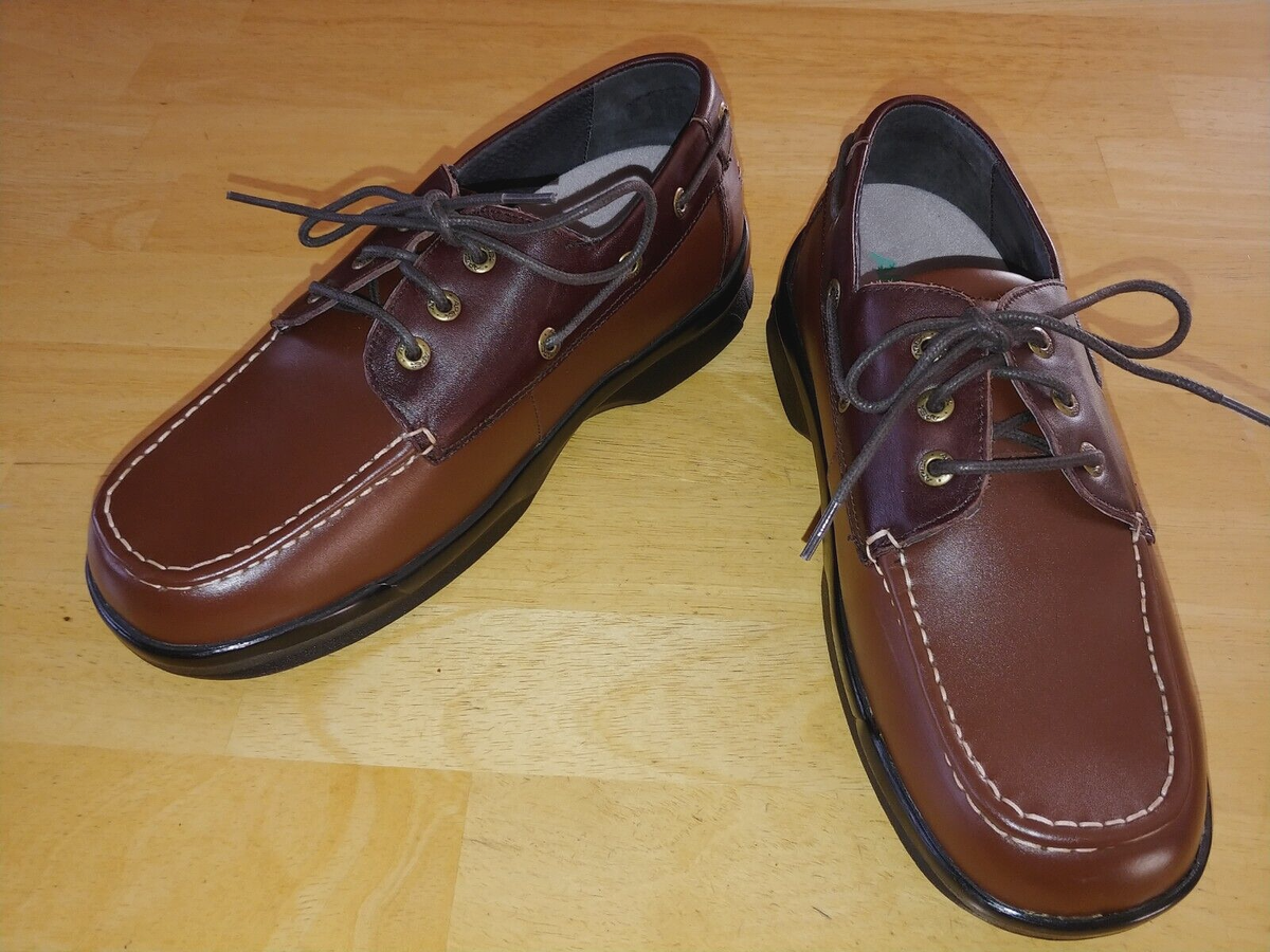 Apex B2900M Men\'s Wide Brown Leather Comfortable Shoes Lace Up Size 12 Wide APEX MEN´S TAN/BROWN B2900M BIO BOAT SHOE 8.5 WIDE | eBay main image 2