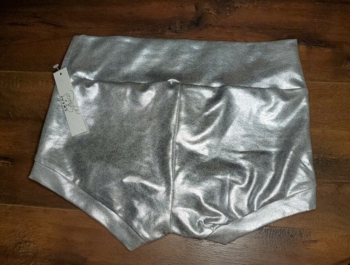 NWT Soffe Sweat & Grace M Junior Womens Dance Shorts Low Rise Stretch Silver M - Picture 6 of 9
