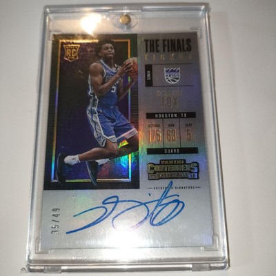 タレントカード ARrC De'Aaron Fox Contenders Finals Ticket rc 【公式通販】