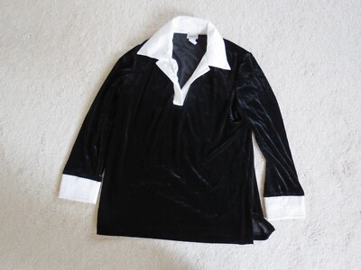 Women's Black and White Vintage 50s Style Neiman Marcus Shirt Tunic Large