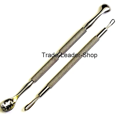 2er Gesichtspflege Set Komedonenquetscher Mitesserentferner Löffel NATRA