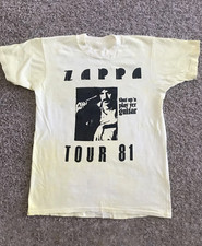 Vtg Frank Zappa 1981 Tour Cotton White Full Size Unisex Tee Shirt