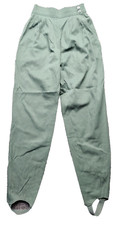 Green Stirrup Pants Womens High Waist Tapered Leg SZ 8 90s VTG USA Made Pockets
