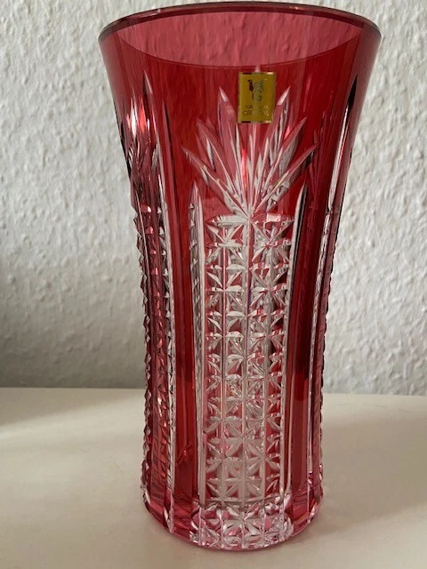 Edo Kiriko Bud Vase F309-2673 CAU - Bambus & Hanfblätter -Tokyo Japan