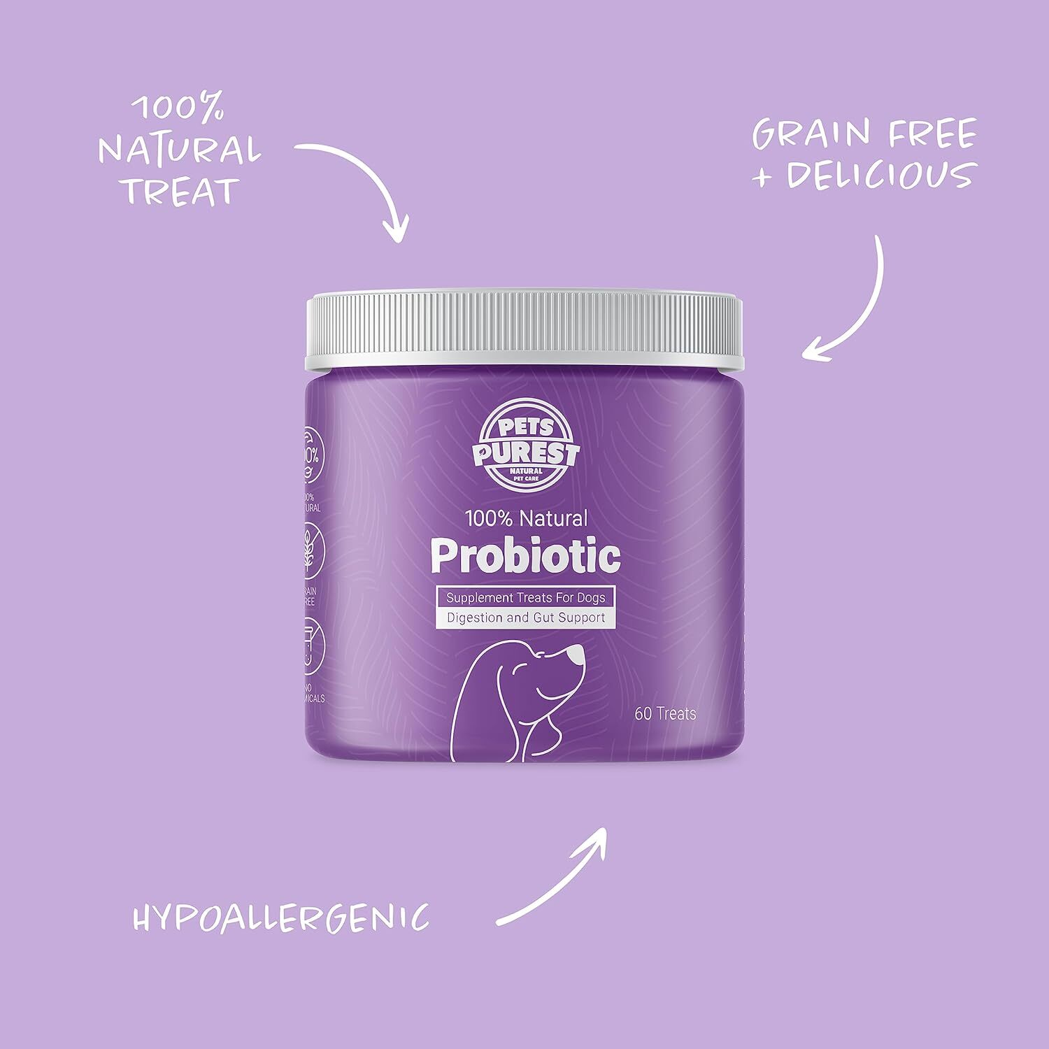 Probiotics for Dogs Hypoallergenic Dog Treats Supplements Prebiotics