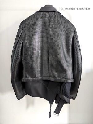 COMME DES GARCONS HOMME PLUS FAUX LEATHER MESH BIKER JACKET COMME DES GARCONS HOMME PLUS FAUX LEATHER MESH BIKER JACKET