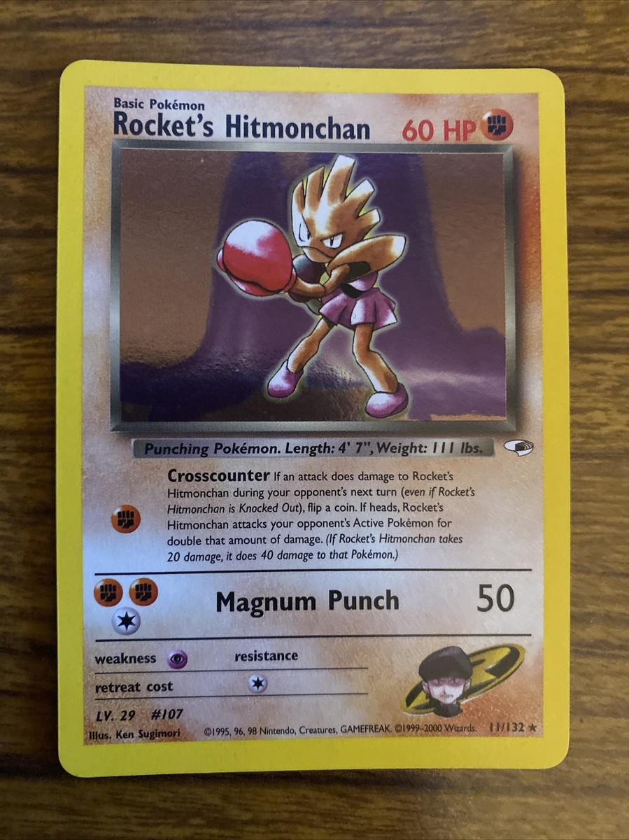 Pokemon - Rocket's Hitmonchan - HoloFoil Rare! - Gym Heroes