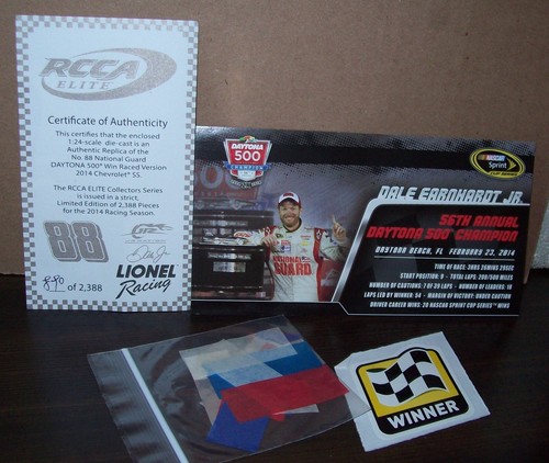 1:24 ELITE Dale Earnhardt Jr DAYTONA 500 Raced Win Version 2014 #88 Chevy SS - Picture 3 of 4