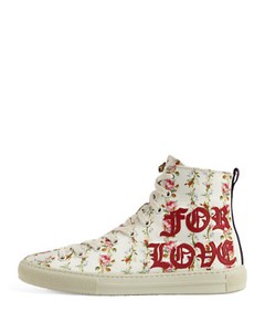 gucci floral high top sneakers