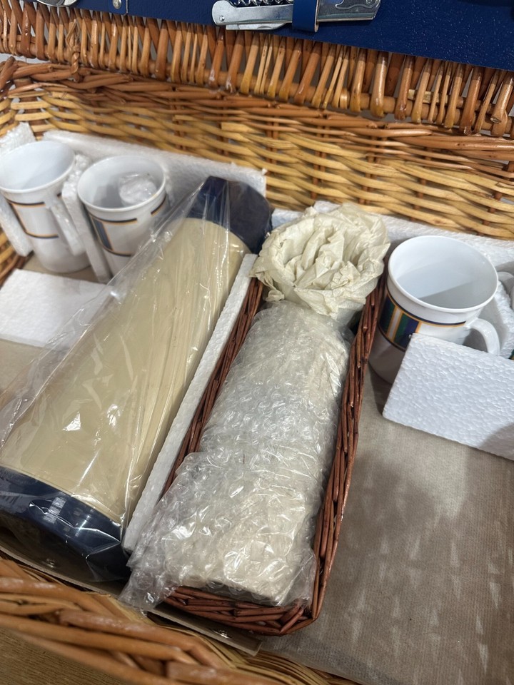 Optima John Lewis 4 Person Picnic Hamper Wicker Basket GC (AN_8569) eBay