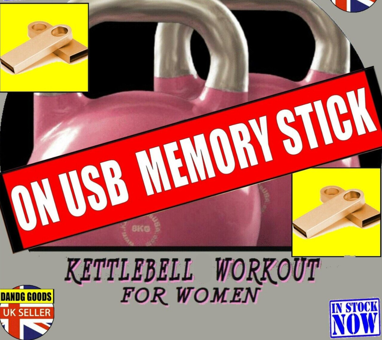 KETTLEBELL FITNESS WORKOUT FOR WOMEN STEP BY STEP EXERCISE ROUTINE ON USB STICK