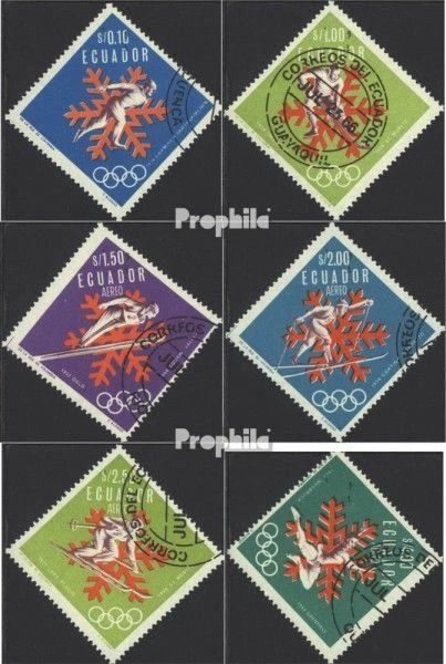 équateur 1274-1279 oblitéré 1966 Jeux Olympiques Jeux d'hiver 1968 - Photo 1/1