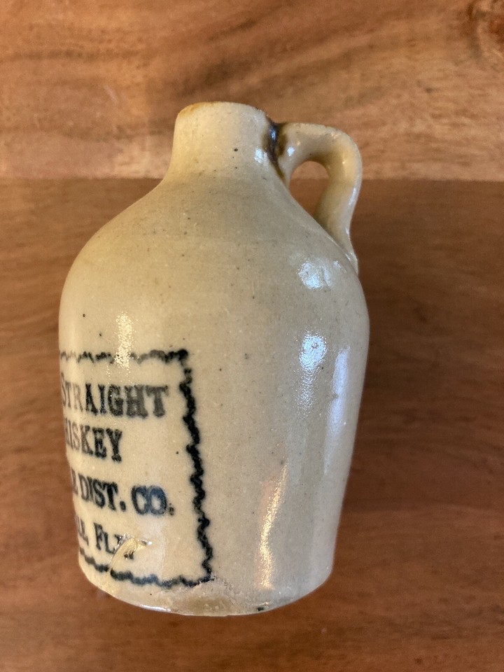 Ridgeway Straight Corn Whiskey Mini Jug Antique Pottery Jacksonville