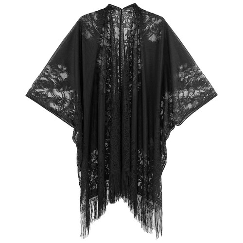 Damen-Cardigan-Kleid mit offenem Achselzucken vorne Urlaubstuch elegant Bolero Herbst Cardigan - Bild 17 von 51