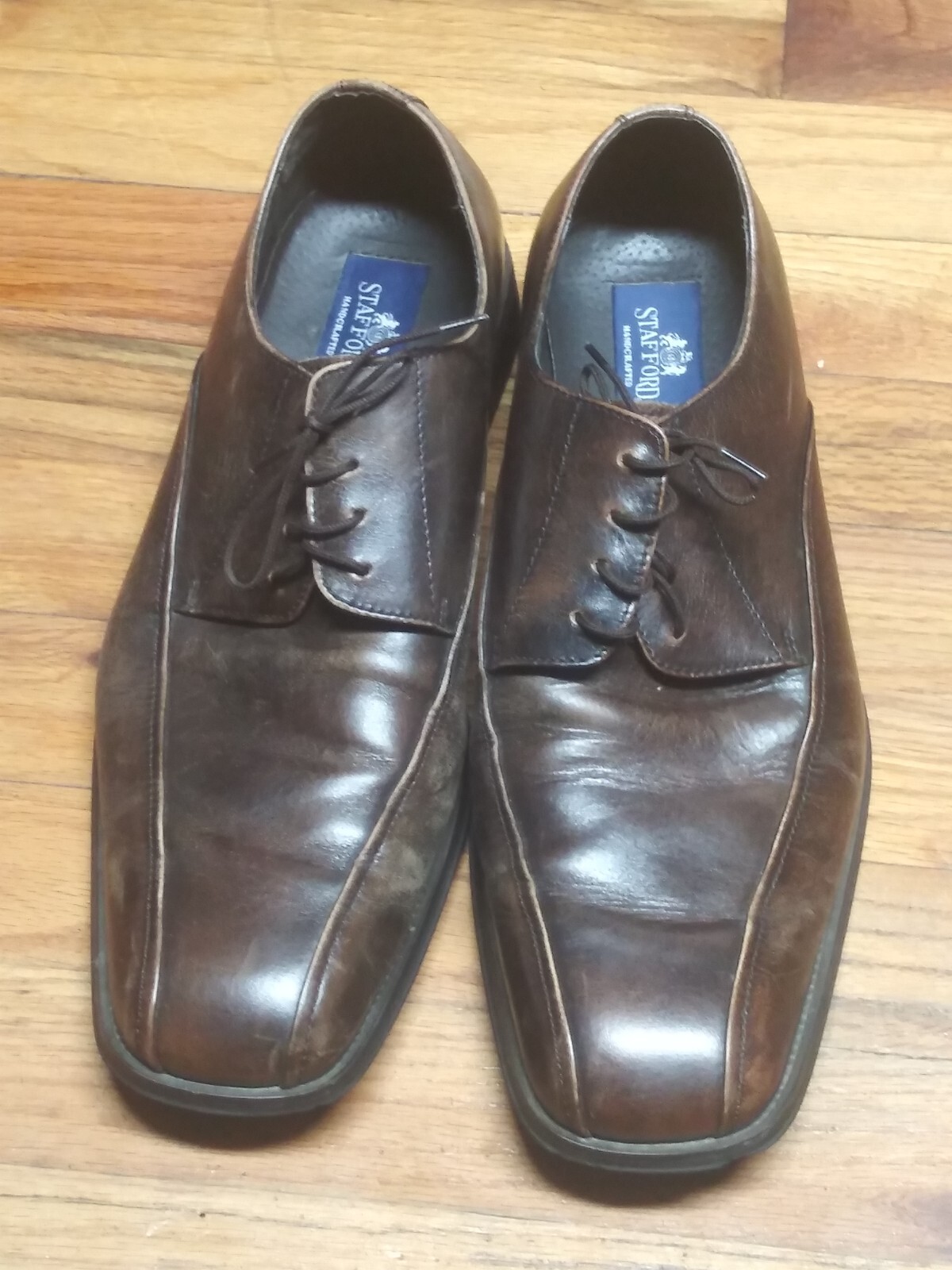 SAOLA Scarpe eleganti uomo Stafford Braedon pelle marrone Oxford 12M 19963 8 fatte a mano