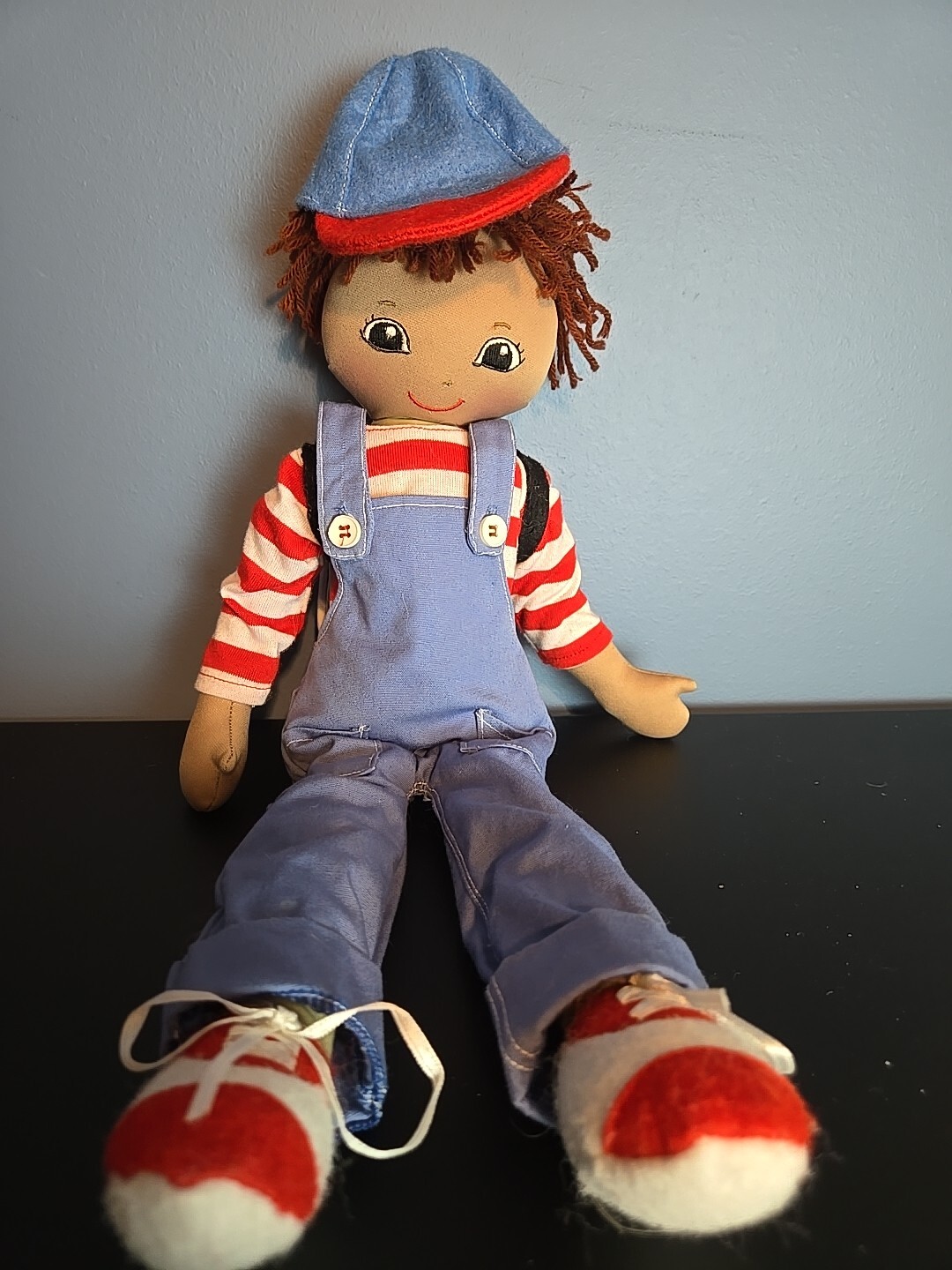 HABA ? Doll Brown Hair with Removable Outfit Hat & Backpack 