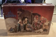 Holiday Workshop 9 Piece Christmas Nativity Scene Collectors Edition 1996 IOB