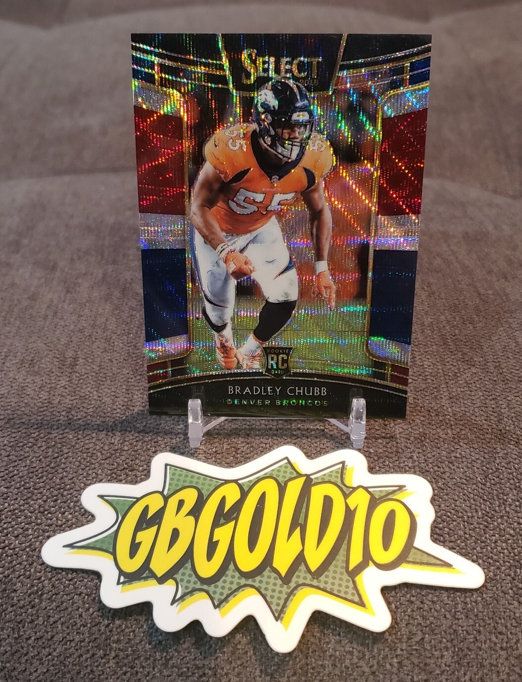 2018 Panini Select Concourse Tri-Color Prizm /199 Bradley Chubb #78 Rookie RC
