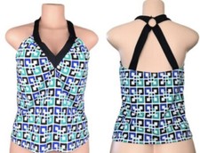 Sonoma Tankini Top Multicolor Geo Print Size 10