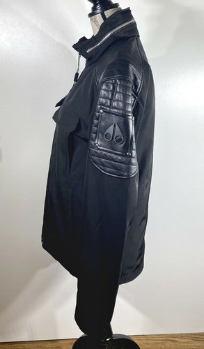 Moose Knuckles Men's Saint Michel Black Jacket with Lambskin Shoulders Size S - Picture 2 of 8