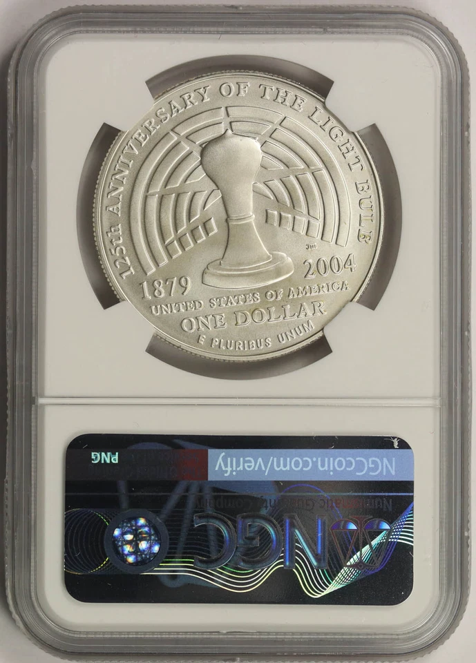 2004-P Thomas Alva Edison Silver Dollar Modern Commemorative $1 MS 70 NGC - Image 2 of 4