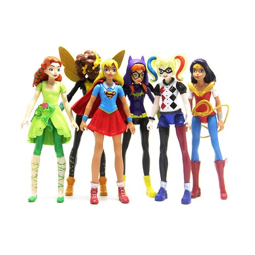 6pcs DC Marvel Super Hero Girls Harley Wonder Women Kids Action Figures Doll Toy