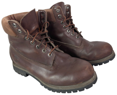 Vintage Timberland Work Boots Mens Brown Leather Lace Up 10003