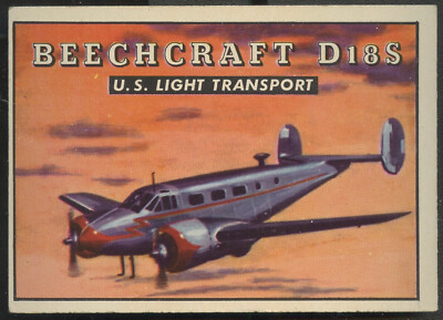 1952 Topps Wings #190 Beechcraft D18S U.S. Light Transport