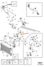Tubo flessibile sistema raffreddamento VOLVO XC90 MK2 31368536 NUOVO ORIGINALE