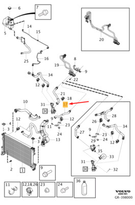 VOLVO XC90 MK2 Cooling System Hose 31368536 NEW GENUINE | eBay 