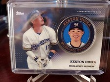 2020 Topps Series 2 Player Medallion Coin Relic TPM-KH Keston Hiura Brewers