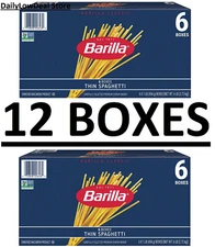 12 BOXES - Barilla Pasta Thin Spaghetti 16 oz (Total 192 oz)