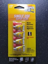 8 MINI SINGLE USE TUBES! - THE ORIGINAL SUPER GLUE for Metal/Rubber/Plastic, ect