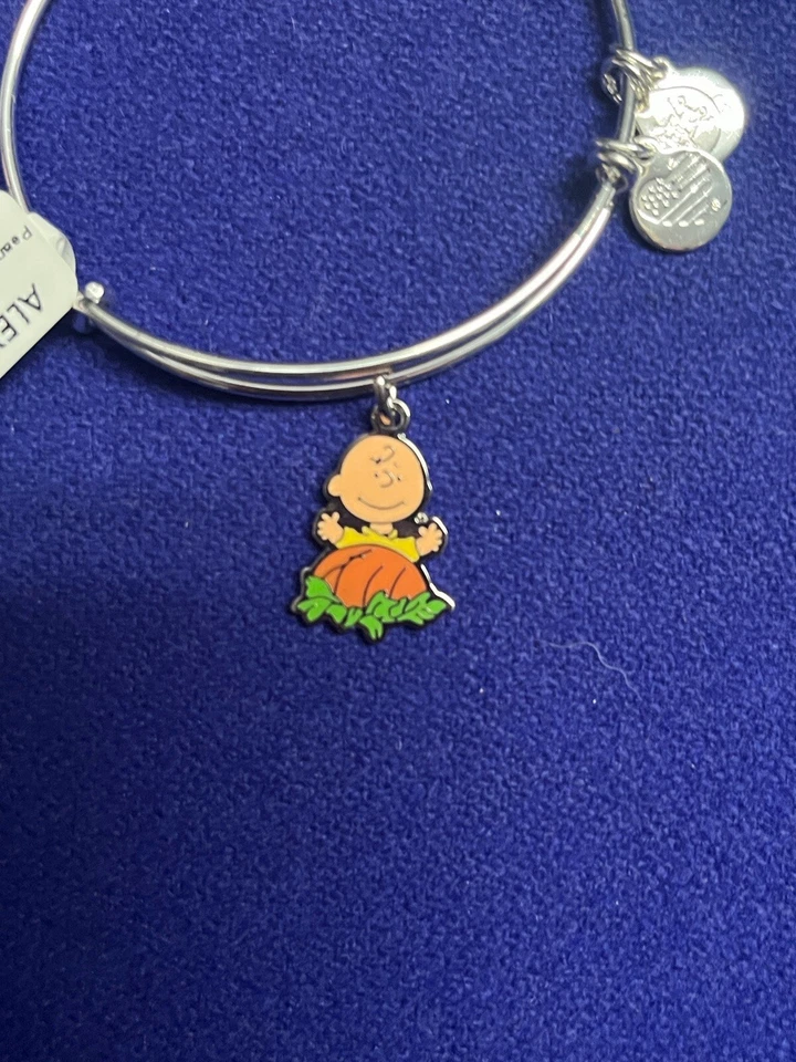 Браслет с брелоками Alex And Ani Halloween Peanuts Charlie Brown Pumpkin новый - Изображение 4 из 4